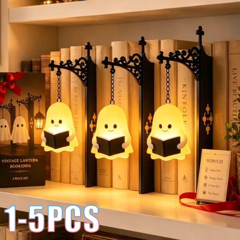 Home Office And Library - 1-5PCS Halloween Vintage Hanging LED Library