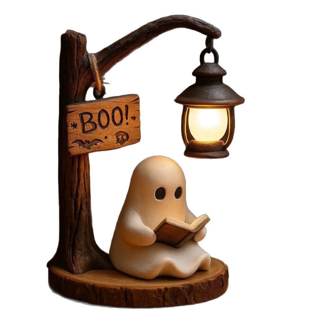 Home Office Lamp - Ghost Reading Lantern 4.3x3.14x6.3 Inches Resin