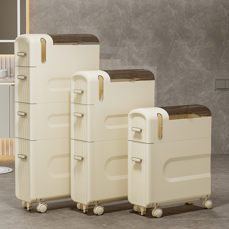 Rolling File Cart - 4-Tier Slim Rolling Cabinet Bathroom Laundry