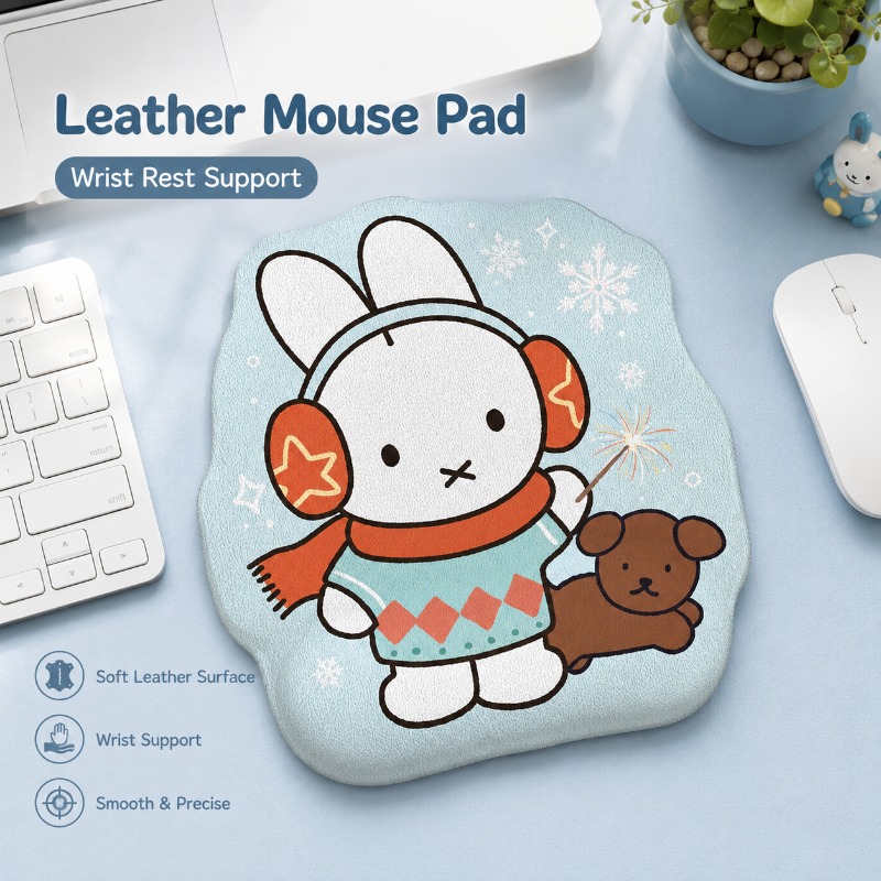 Anime Miffy Leather Mouse Pad  - Wrist Rest Pad review and price
