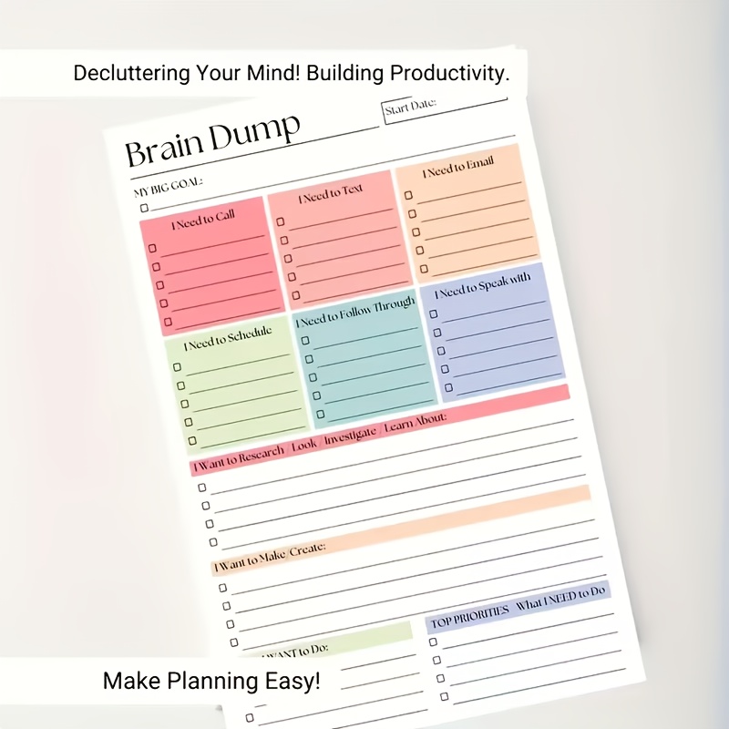 50-Page(25-Sheet) Brain Dump N - Home Office Programmer review and price