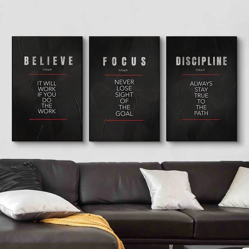 Believe Discipline and Focus D - Home Office Room Inspiration review and price