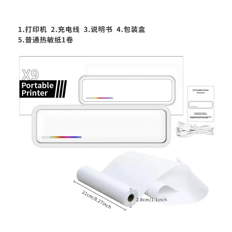 Hot Sale X9 Portable Inkless W - Laser Printer Home review and price