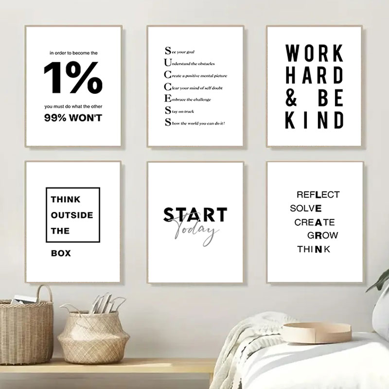 1PC  Simple Black White Inspir - Home Office Room Inspiration review and price