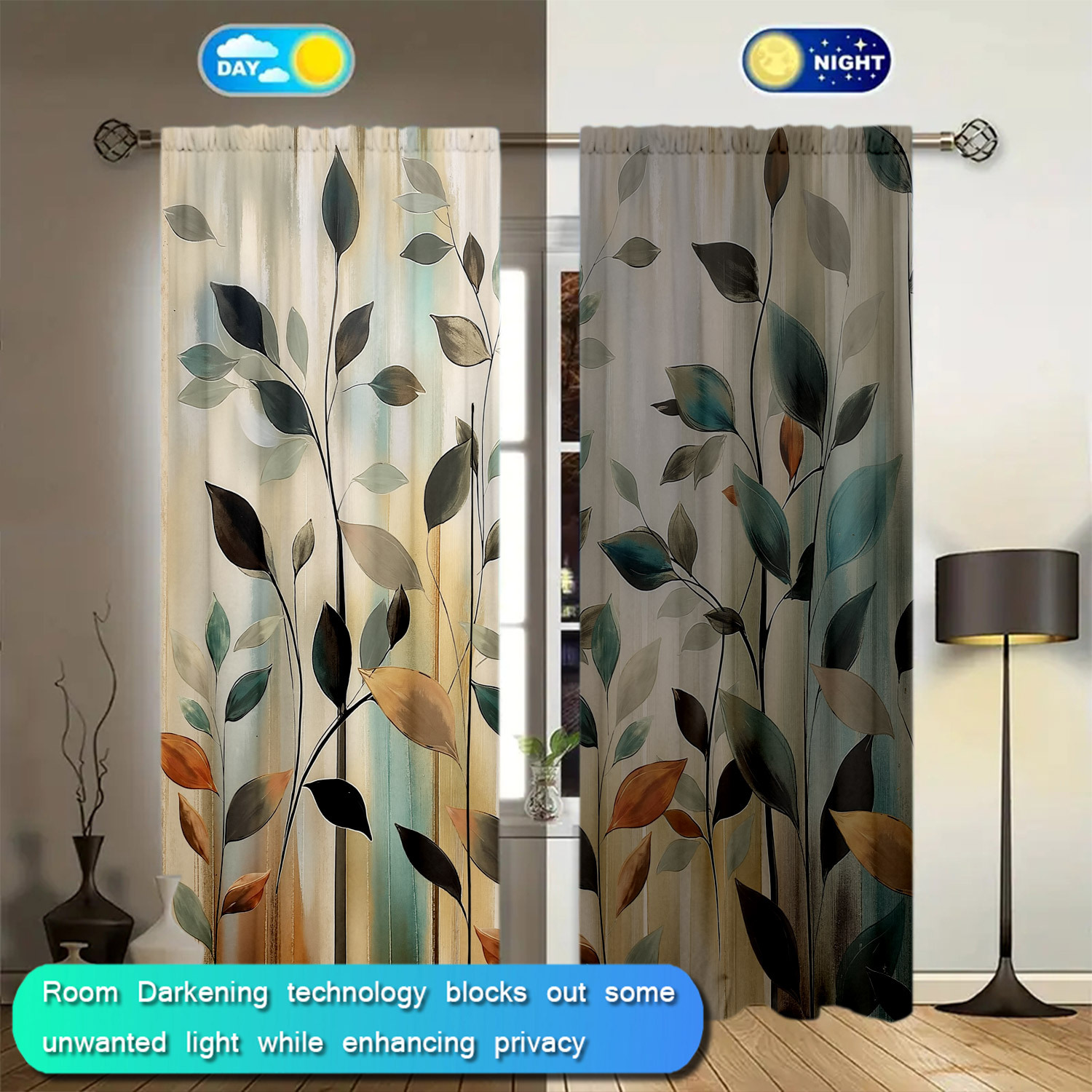 2 Panels Abstract Leaf Print C - Home Office Room Inspiration review and price