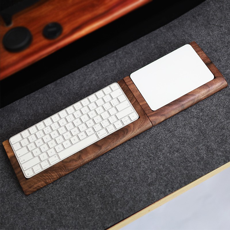 2 in 1 Walnut Solid Wooden Tra - Keyboard Tray Under Desk review and price