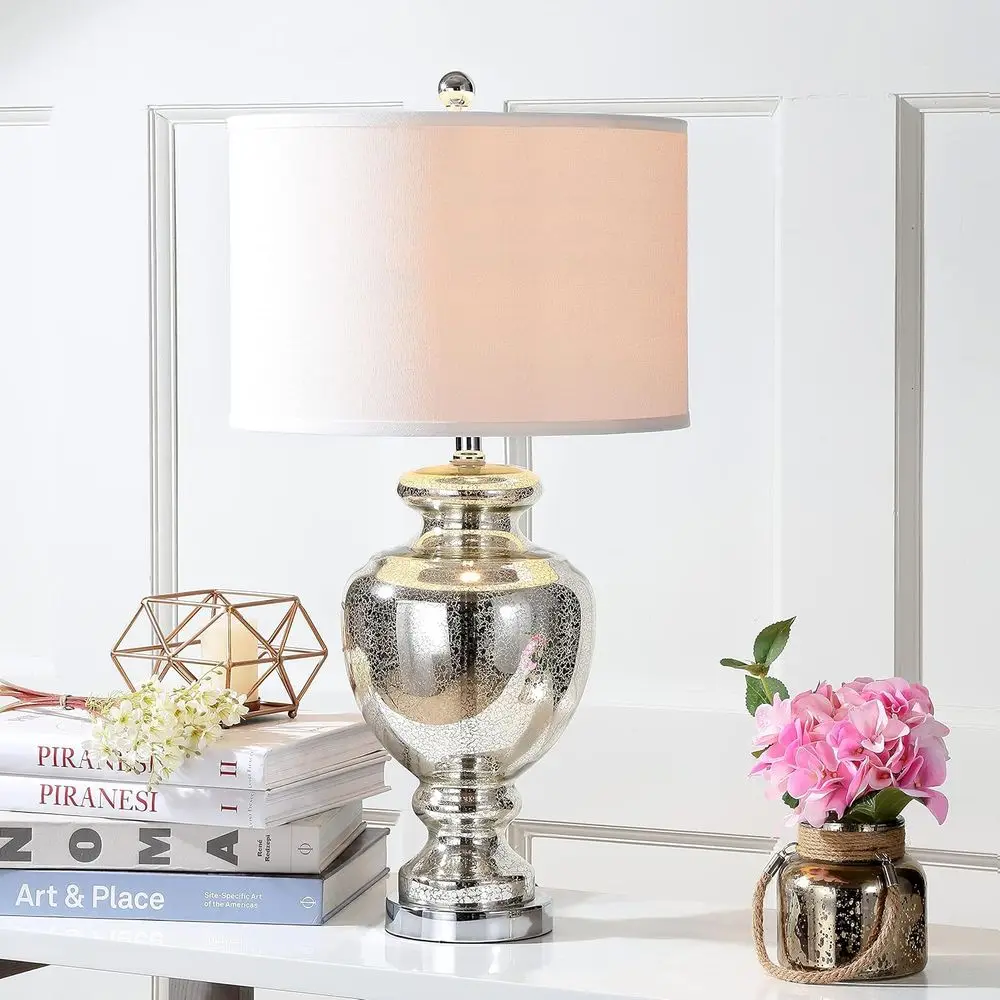 Mercury Silver Crackle Glass 2 - Home Office Lamp review and price