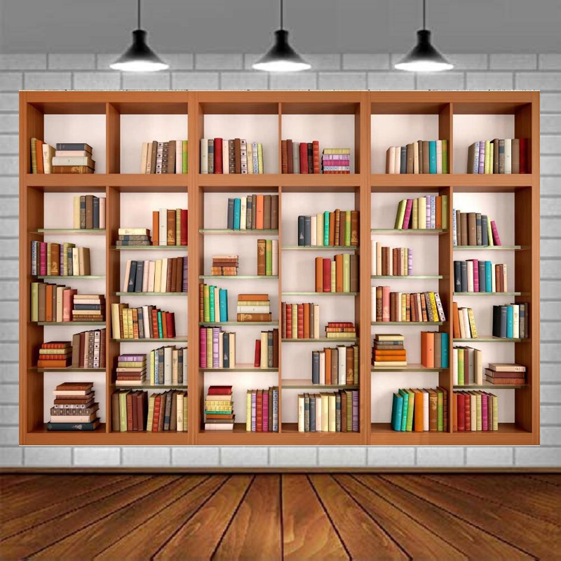 Modern Wooden Bookshelf Photog - Home Office Zoom Background Free review and price