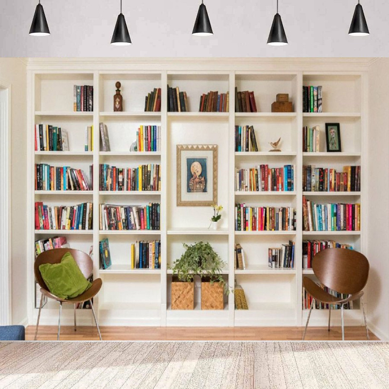 White Bookshelf Photography Ba - Home Office Zoom Background Free review and price