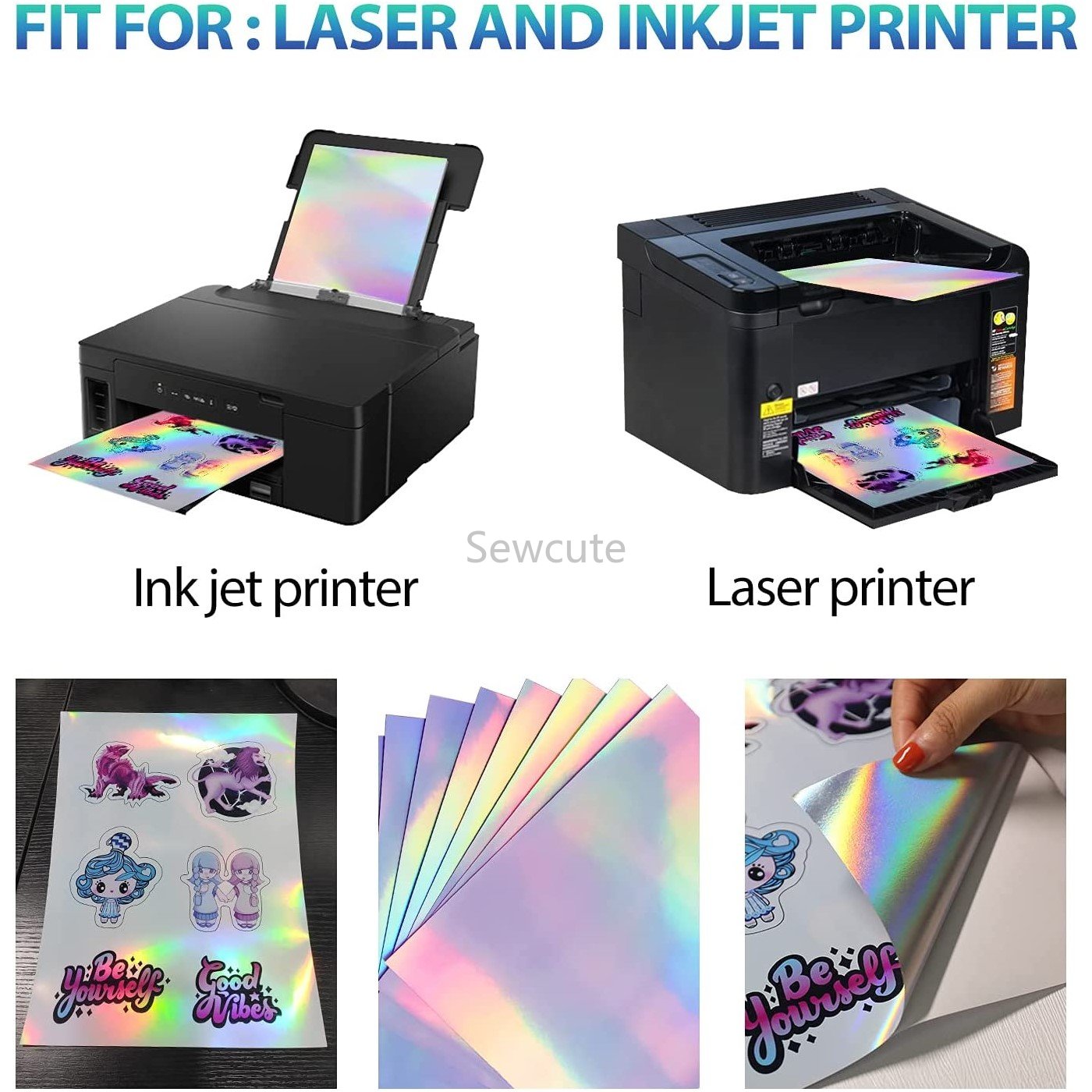 10Sheets Holographic Sticker P - Laser Printer Home review and price