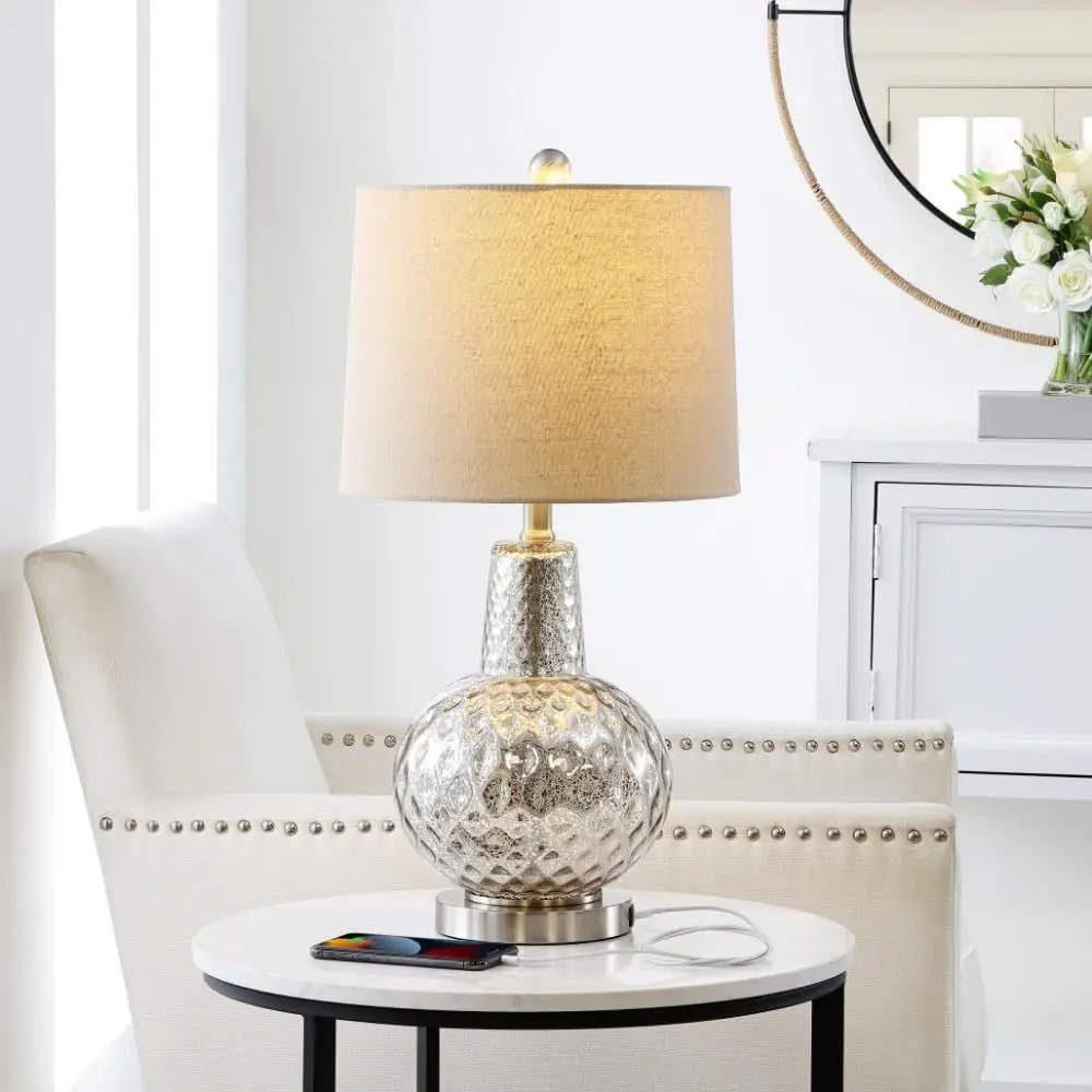 24-inch Silver/Ivory Shade LED - Home Office Lamp review and price
