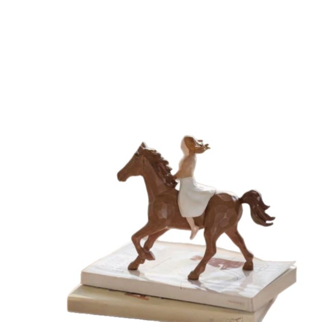 Wood Carving Style Girl Riding - Home Office Room Inspiration review and price